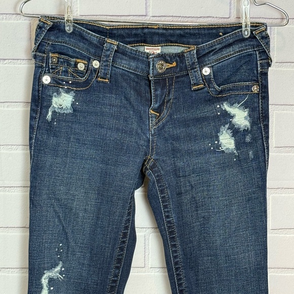 True Religion Stella Destroy Crystal Skinny Jeans Women's Size 26 - Picture 1 of 9